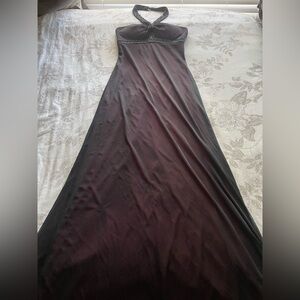 Y2K De Laru Black Mesh Overlay Beaded Maxi Dress 2 Whimsigoth Goth Hoco Prom